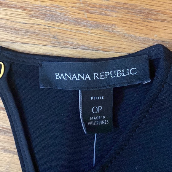 NWT Banana Republic 0P Black Fit & Flare Dress with Back Cutout - Picture 10 of 13